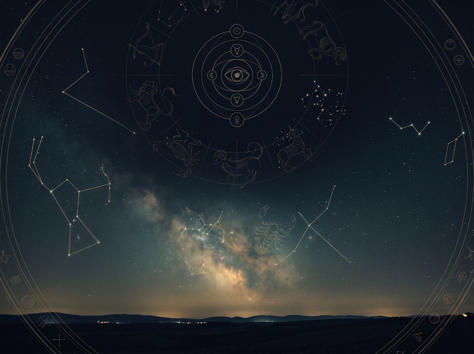 An antique celestial star chart